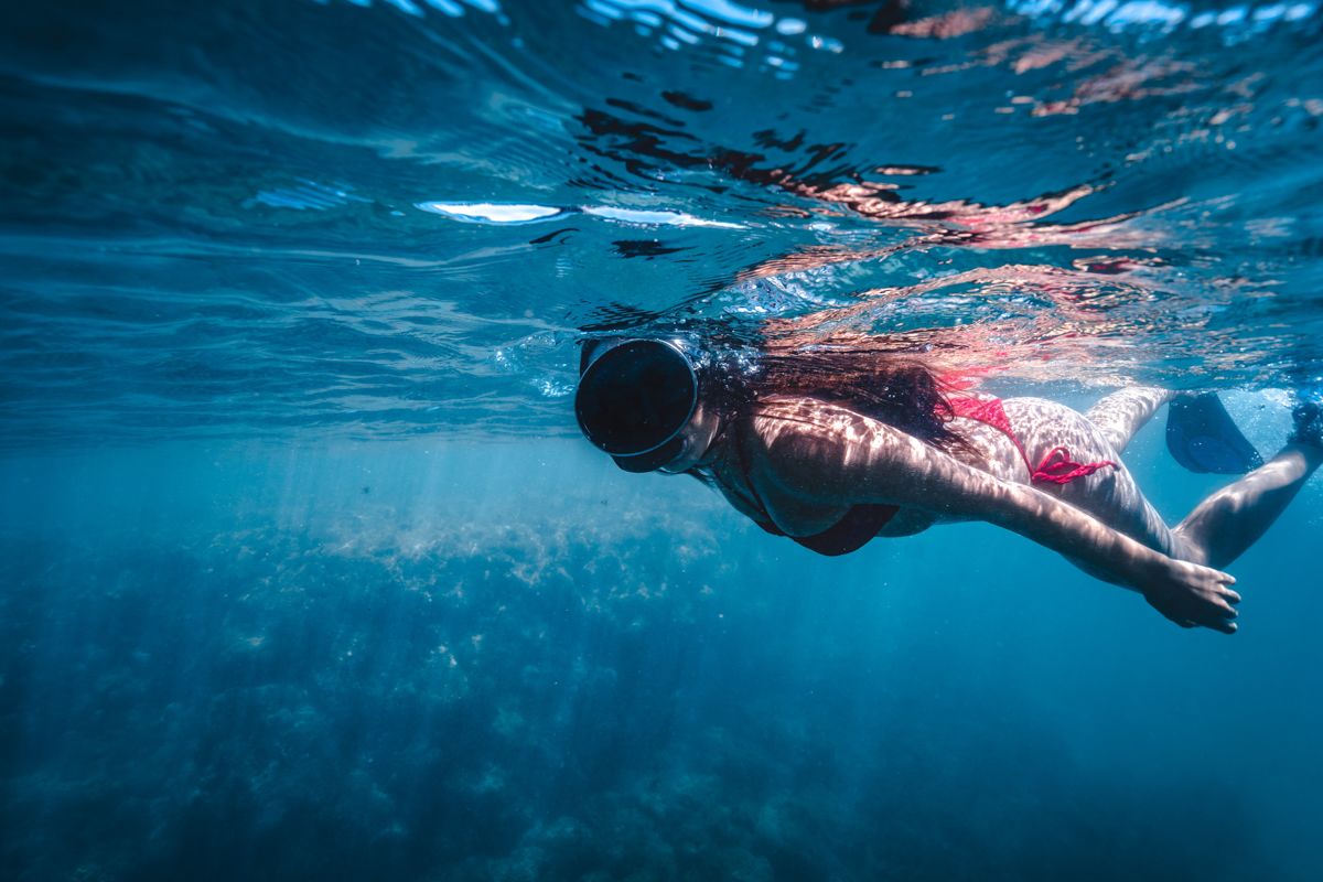A Person Swimming Underwater
